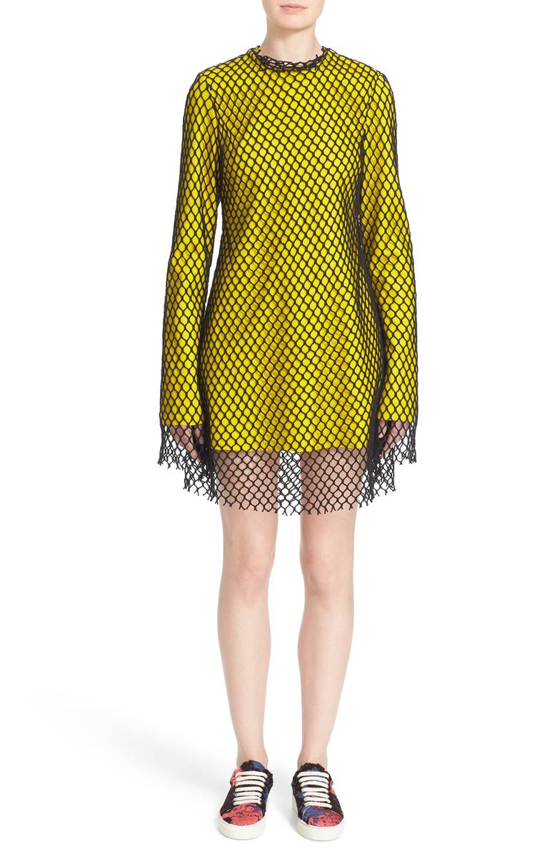 Marques’Almeida Marques'Almeida Long Sleeve Mesh Minidress, Main, color,