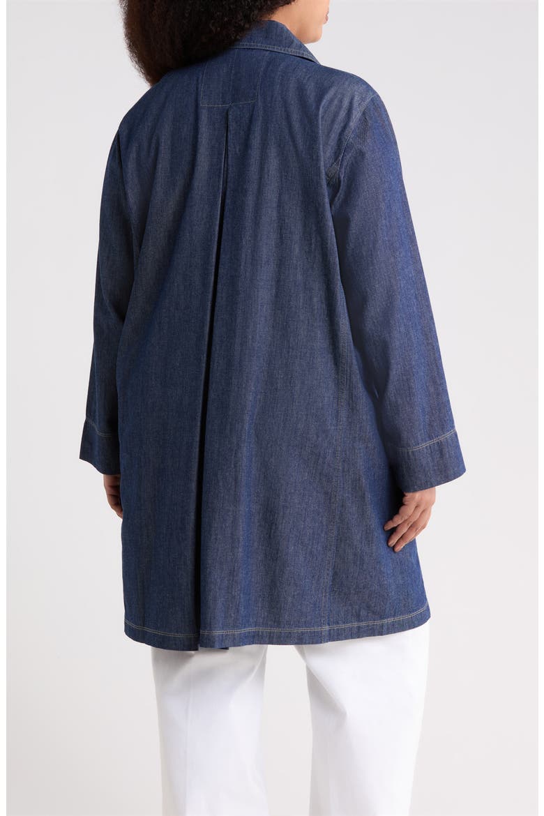 Double Breasted Denim Trench Coat, Alternate, color, DARK INDIGO