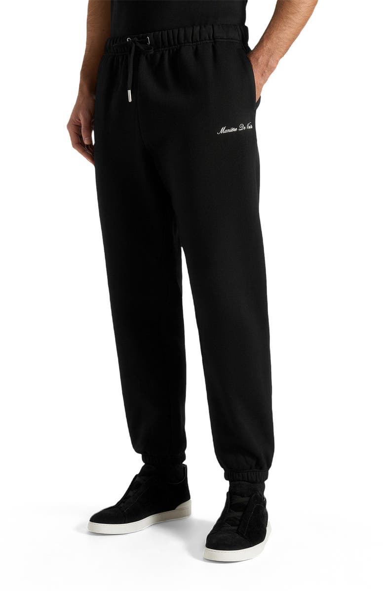 Manière De Voir Signature Regular Fit Cuffed Sweatpants, Alternate, color, Black