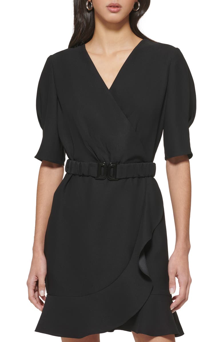 DKNY Belted Faux Wrap Dress, Alternate, color, 