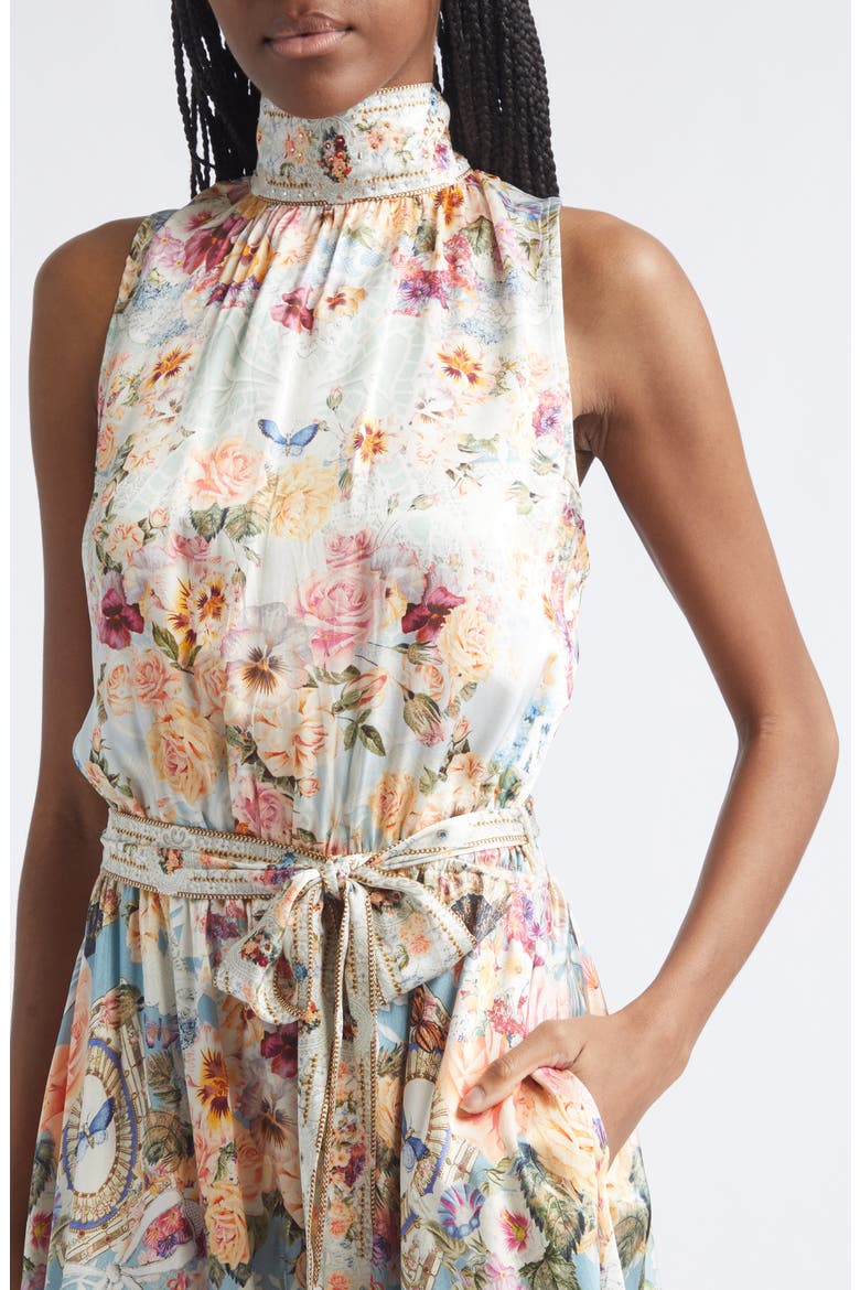 Floral Silk Maxi Dress, Alternate, color, A TASTE FOR LACE