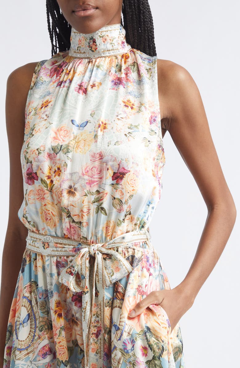 Camilla Floral Silk Maxi Dress, Alternate, color, A Taste For Lace