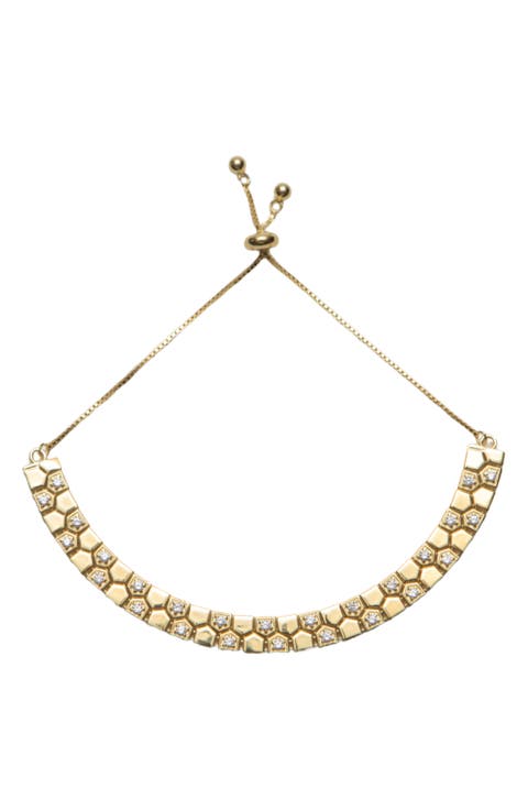 Double Row Cubic Zirconia Slider Bracelet