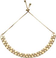 Argento Vivo Sterling Silver Double Row Cubic Zirconia Slider Bracelet