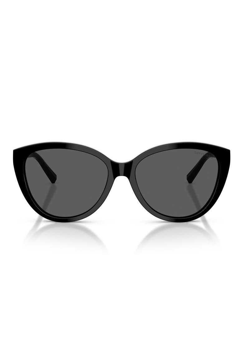 56mm Cat Eye Sunglasses, Main, color, BLACK / DARK GREY