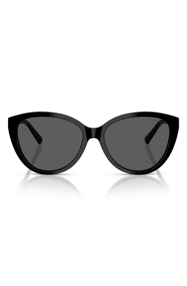 Tiffany & Co. 56mm Cat Eye Sunglasses, Main, color, Black / Dark Grey