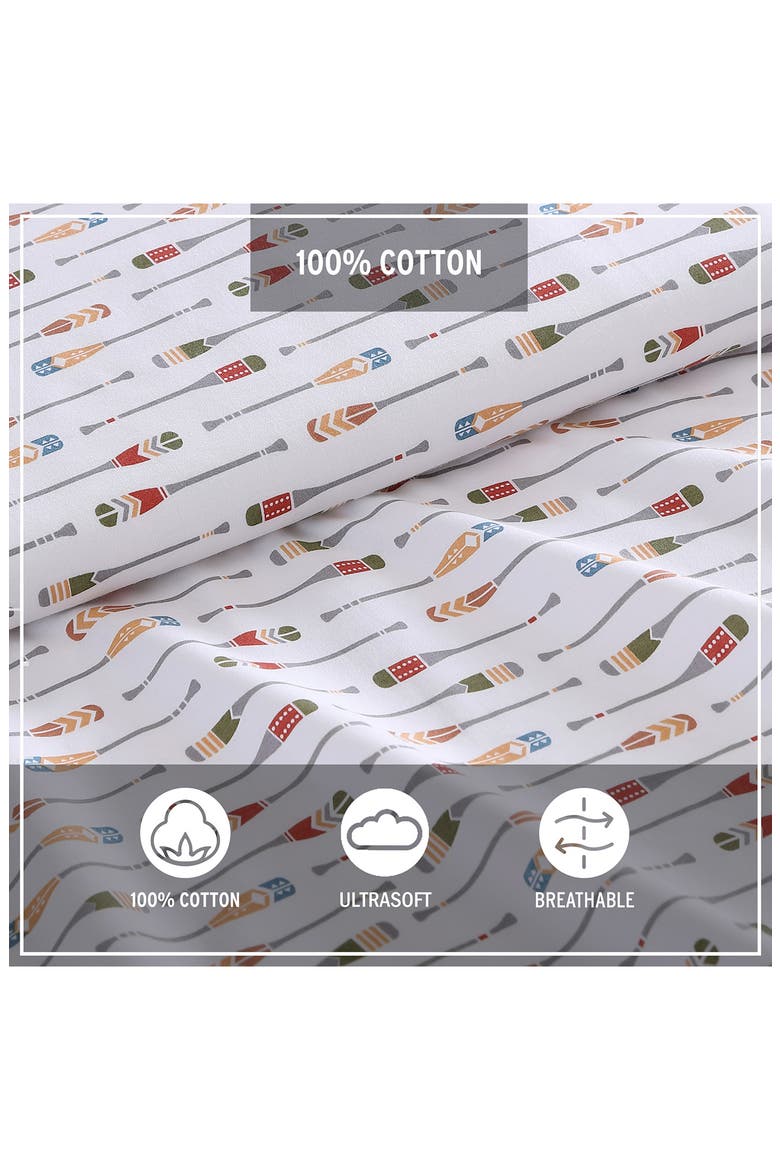 Canoe Lake Paddle 200 Thread Count Sheet Set, Alternate, color, WHITE