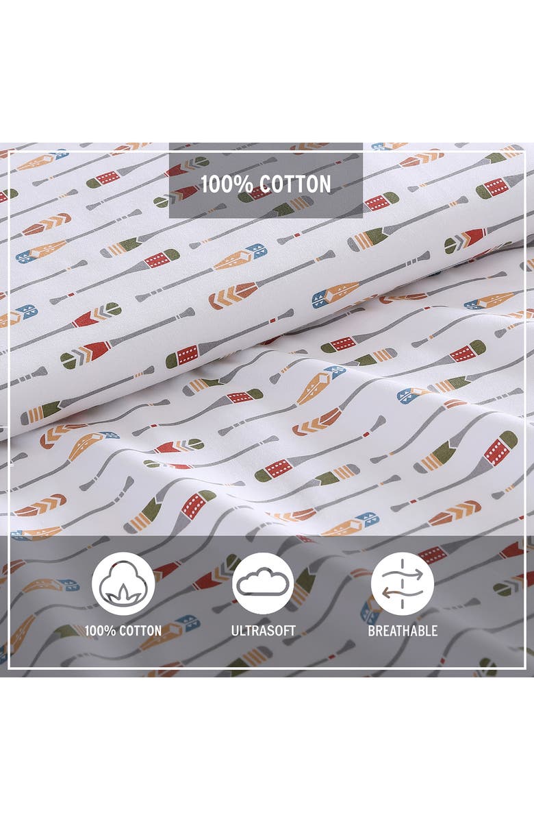 Eddie Bauer Canoe Lake Paddle 200 Thread Count Sheet Set, Alternate, color, White