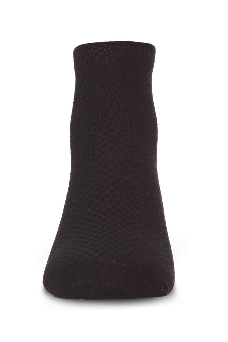 Girls' Pique Stitch Anklet Socks, Alternate, color, Black