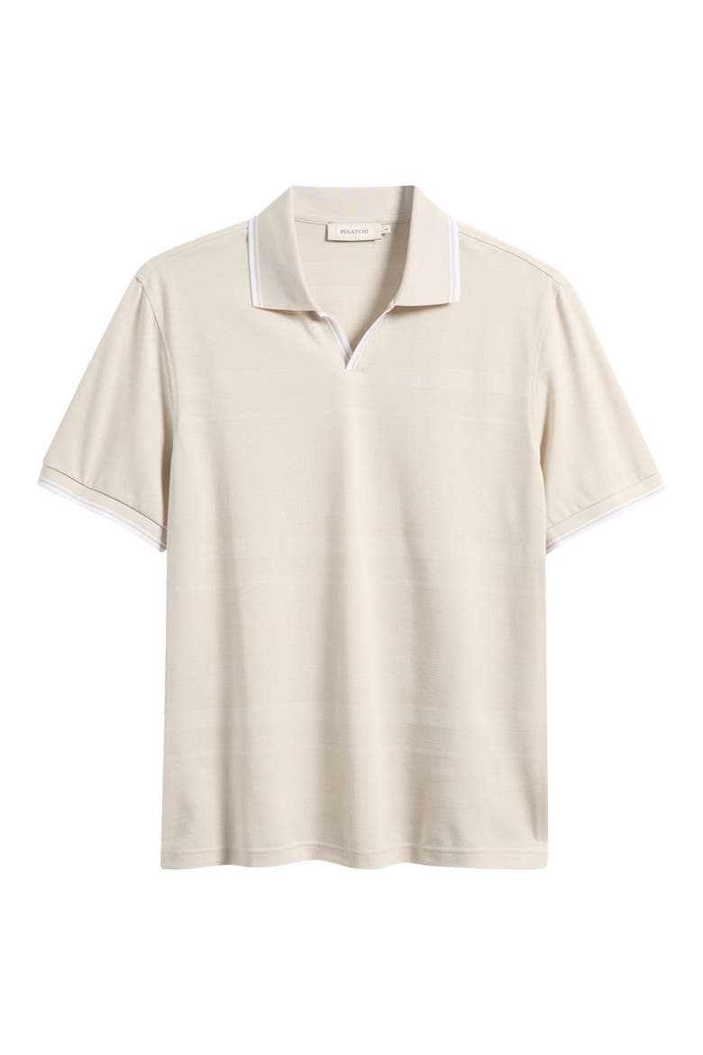 Textured Stripe Johnny Collar Polo, Alternate, color, LIMESTONE