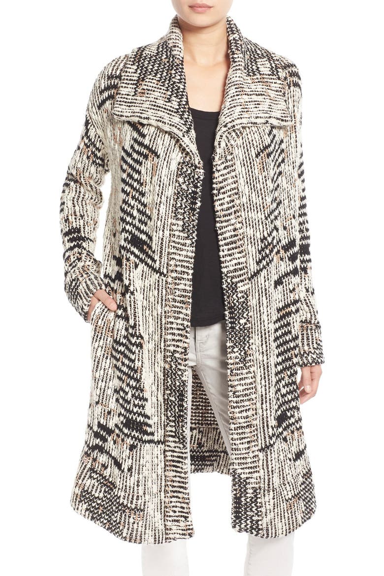'Gemma' Long Sweater Coat, Main, color, NATURAL MULTI