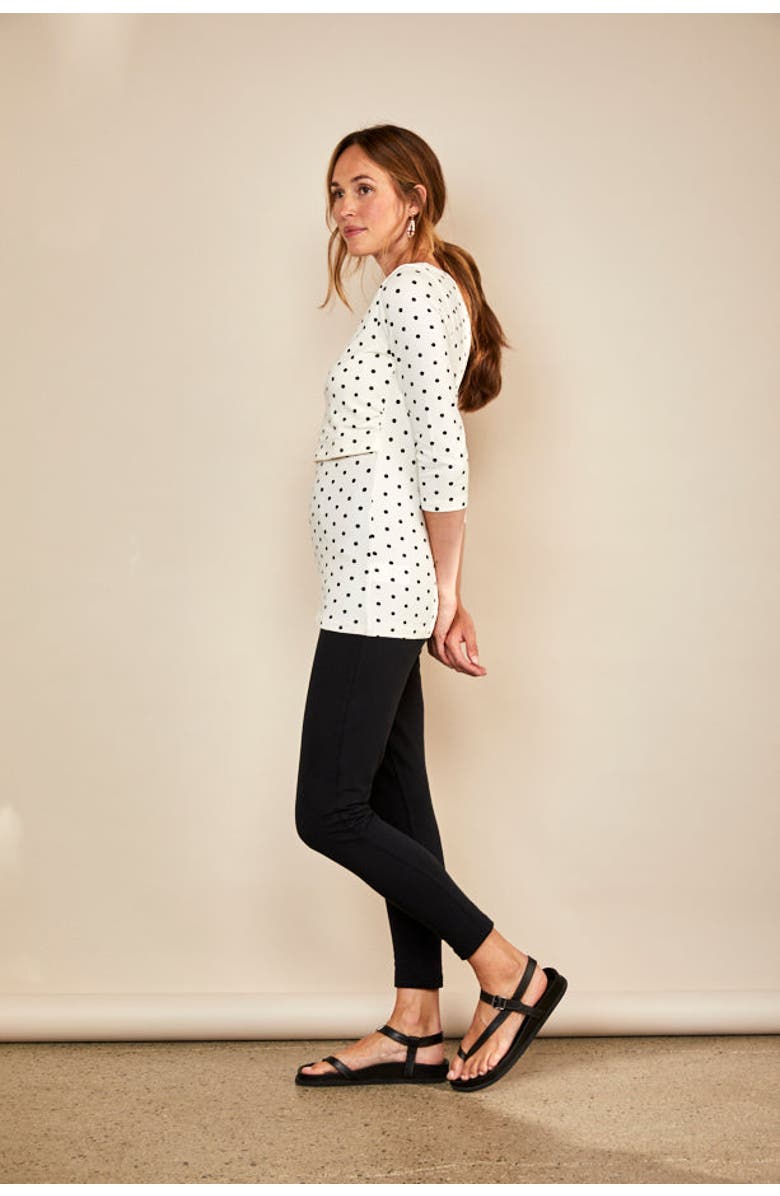 The Bshirt Nursing 3/4 Sleeve Top, Alternate, color, Cream/Black Spots