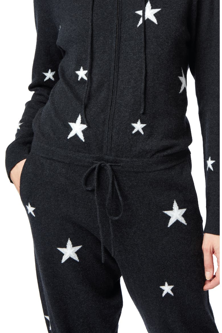 Star Pattern One-Piece Lounge Set, Alternate, color, DARK CHARCOAL MARL