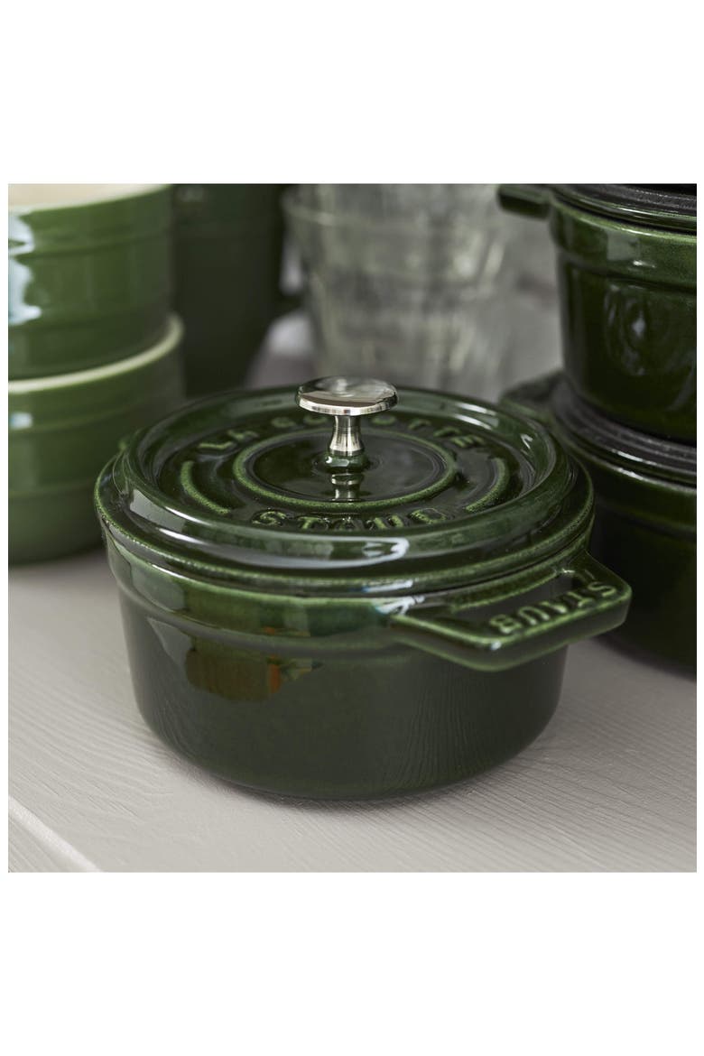 Cast Iron 0.25-Quart Mini Enameled Cast Iron Dutch Oven, Alternate, color, BASIL