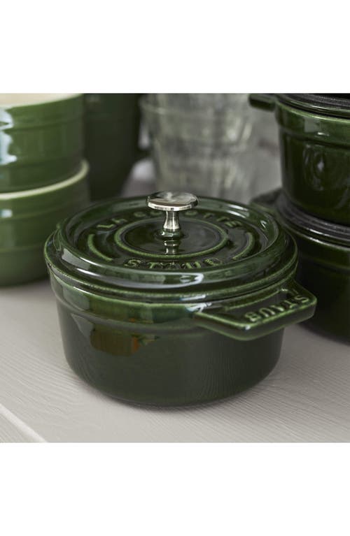 Staub Cast Iron 0.25-quart Mini Enameled Cast Iron Dutch Oven In Green