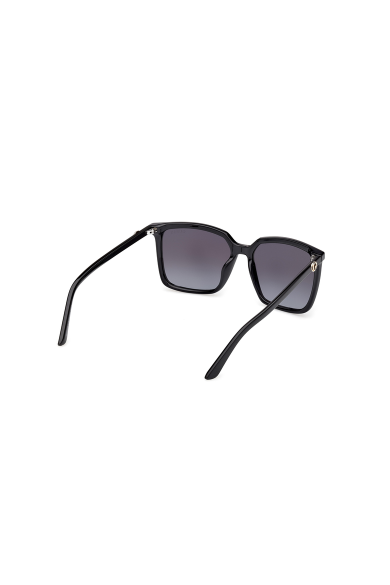 Rectangular Acetate Sunglasses, Alternate, color, Shiny Black / Gradient Smoke
