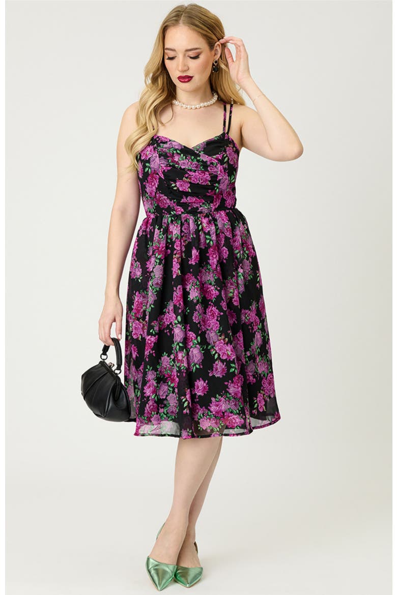 Reed Swing Dress, Alternate, color, Black & Purple Floral