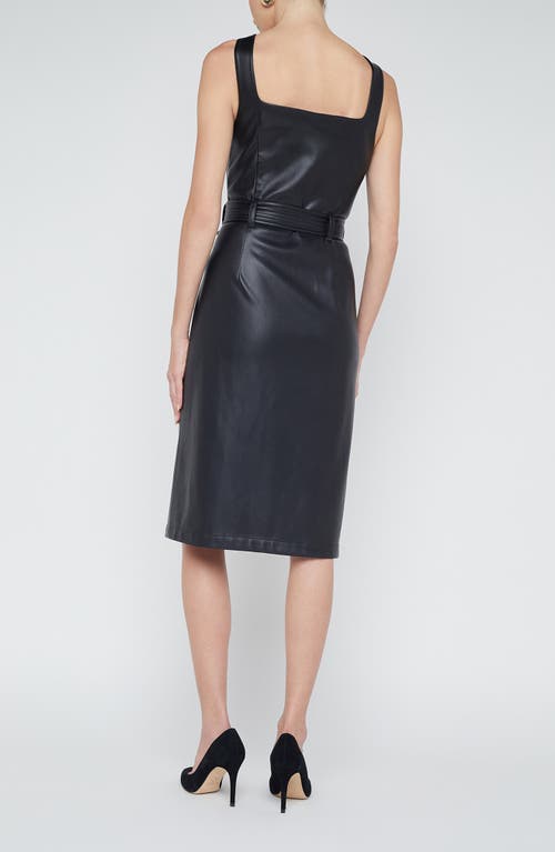 L'agence Idy Button Front Faux Leather Midi Dress In Multi