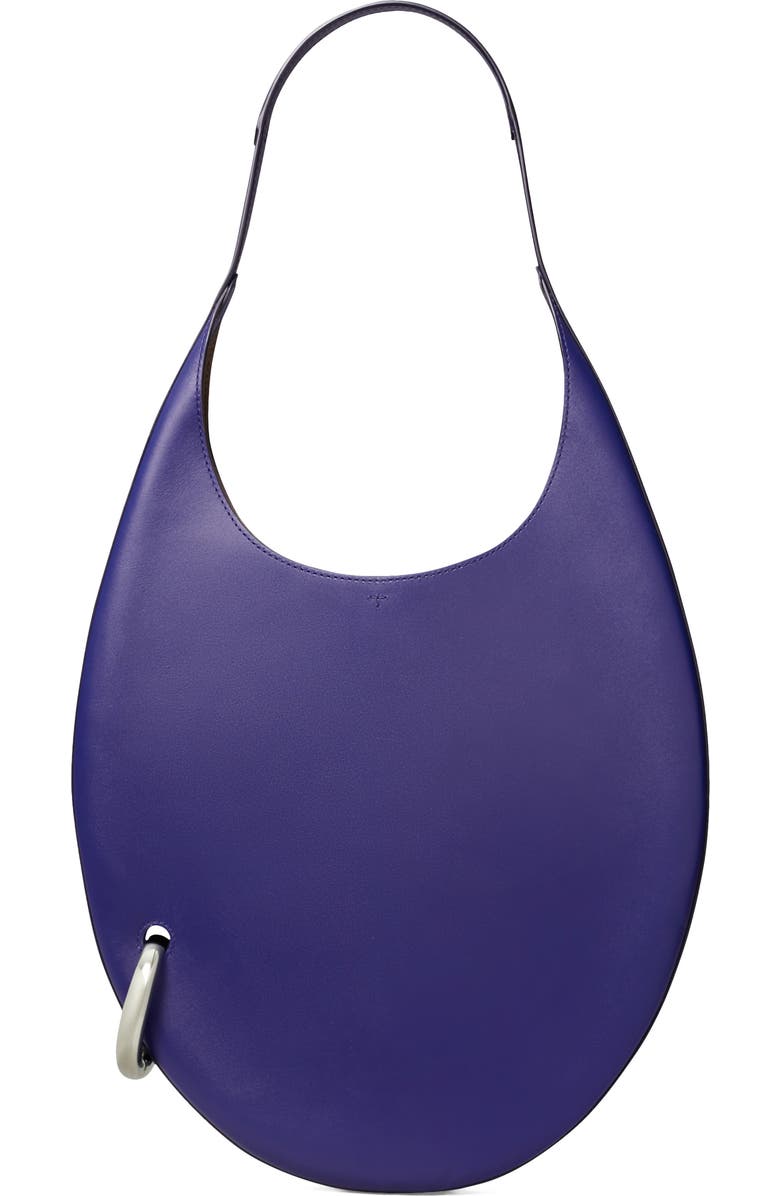 Tory Burch Pierced Leather Bag, Main, color, Ballpoint Blue