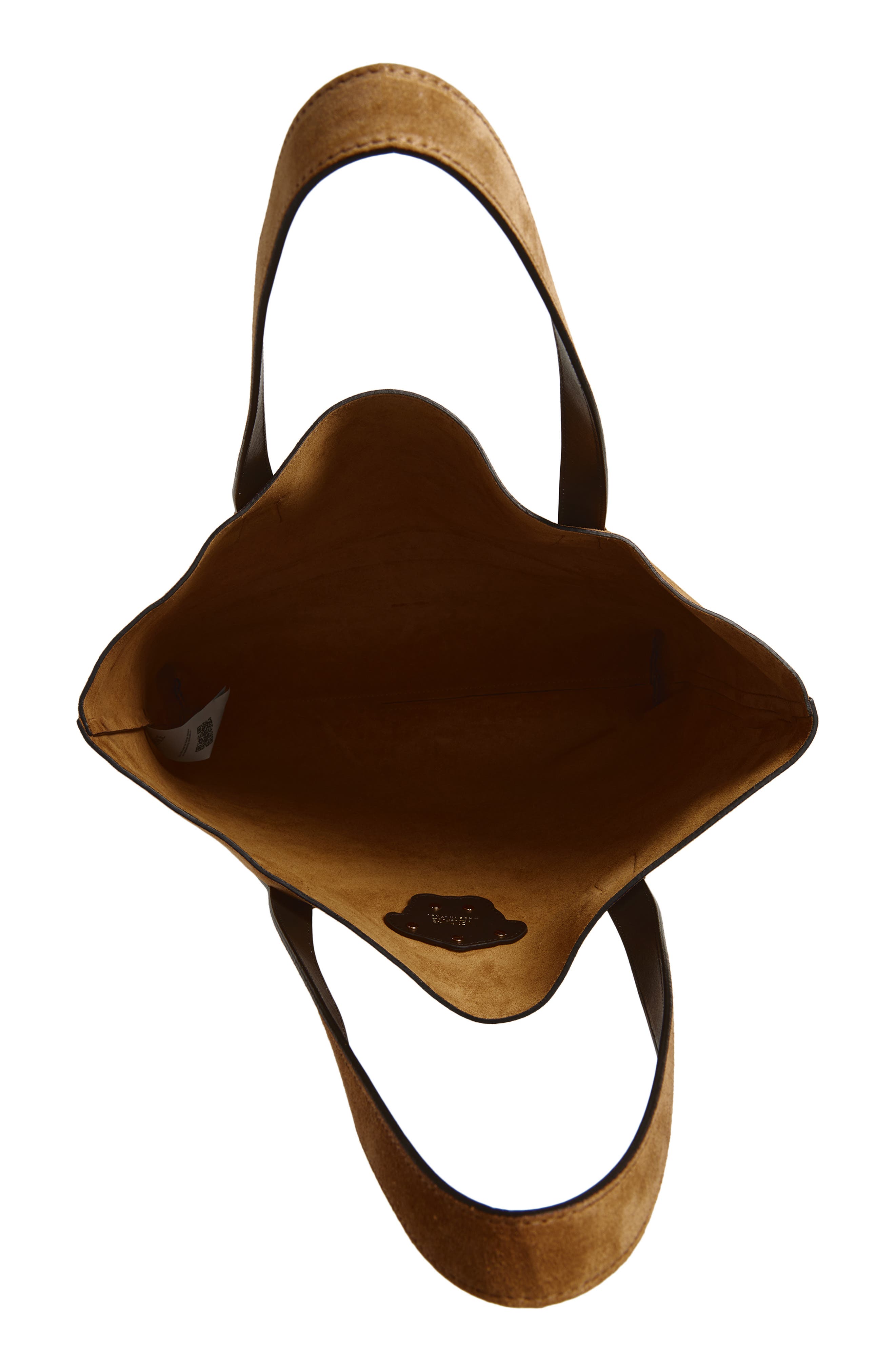 Versace Suede Tote, Alternate, color, Cognac-Versace Gold