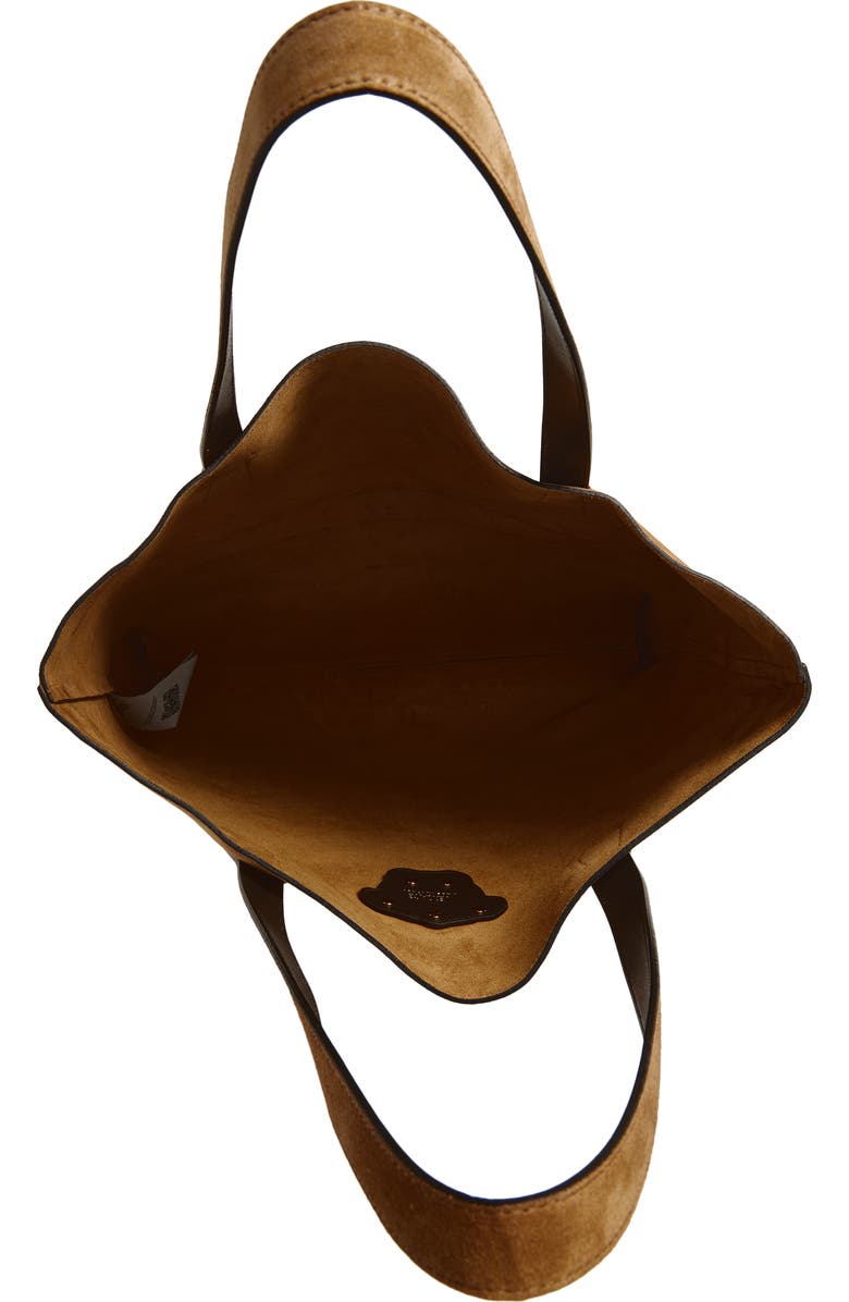 Versace Suede Tote, Alternate, color, Cognac-Versace Gold