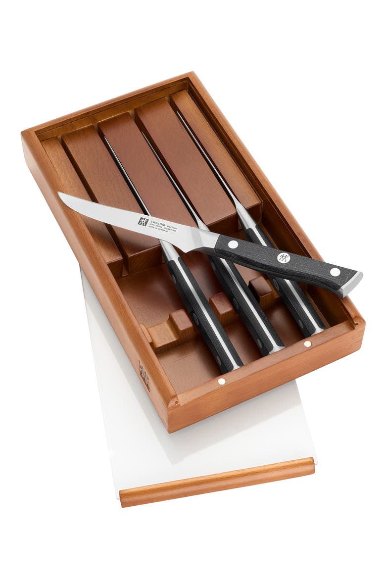 Spectrum 4-Piece Steak Knives, Alternate, color, BLACK