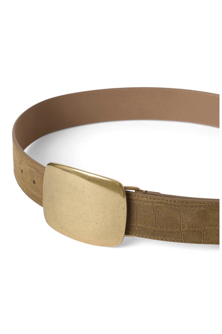 Leighton Croc Embossed Leather Belt, Alternate, color, DK. MOSS BRASS