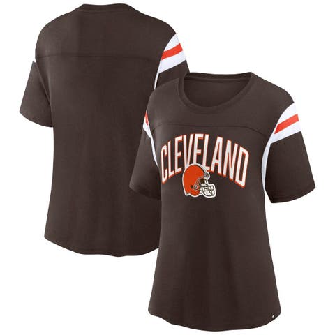 Women's Fanatics Branded Brown Cleveland Browns Earned Stripes T-Shirt