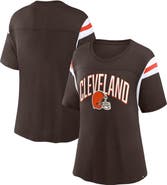 FANATICS Women's Fanatics Branded Brown Cleveland Browns Earned Stripes T-Shirt