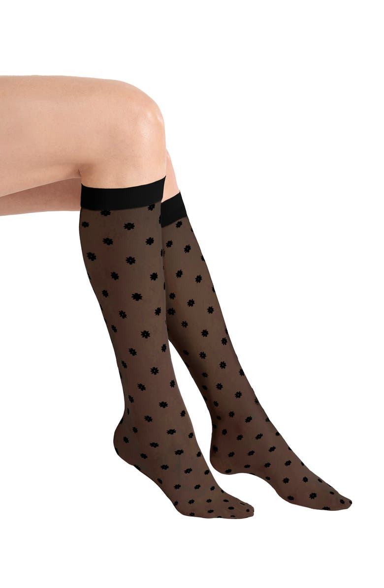 Wolford Daisy Sheer Knee High Socks, Main, color, 