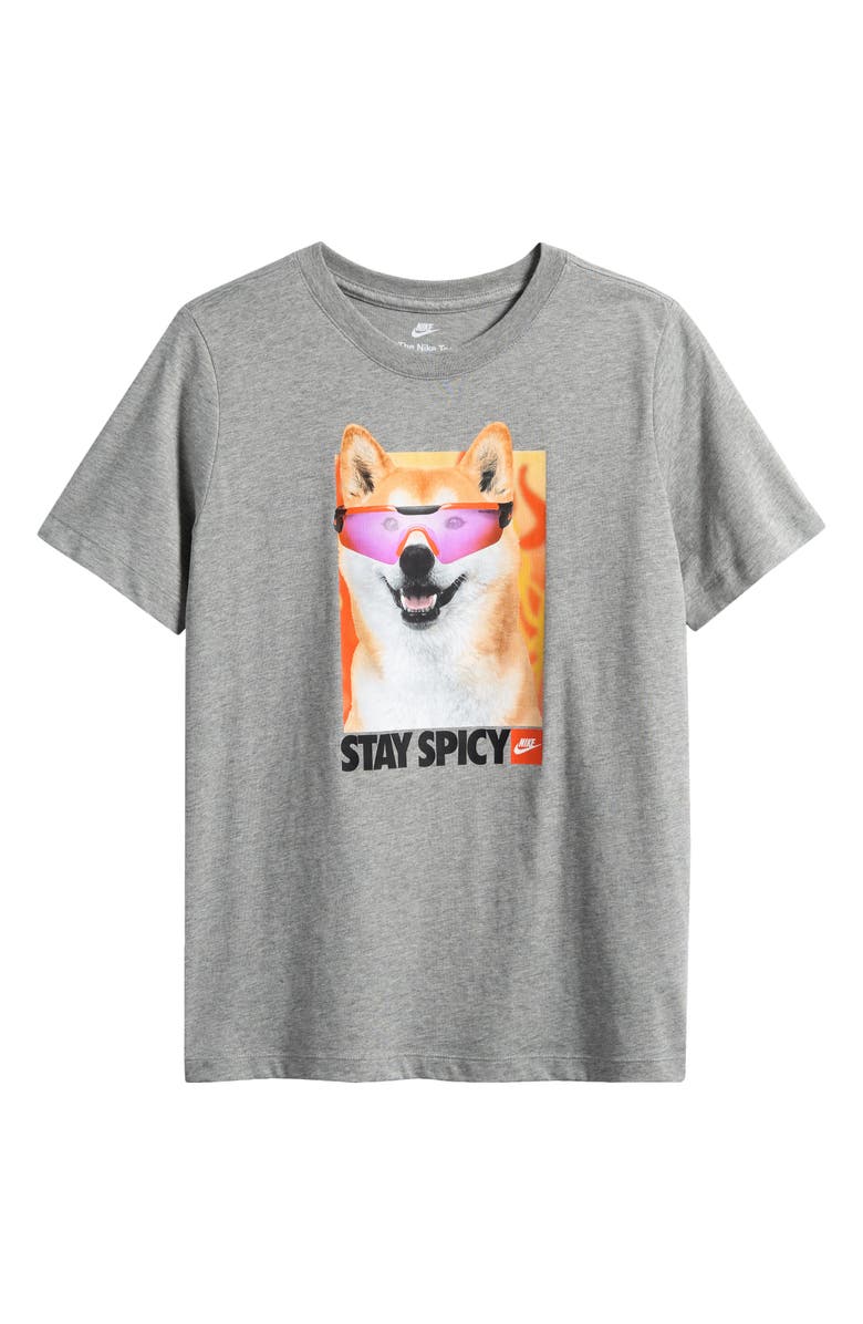 Nike Kids' Shiba Graphic T-Shirt, Main, color, Dark Grey Heather