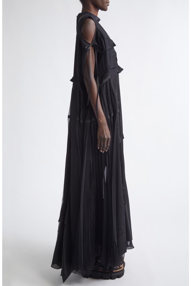 Mixed Media Maxi Dress, Alternate, color, BLACK