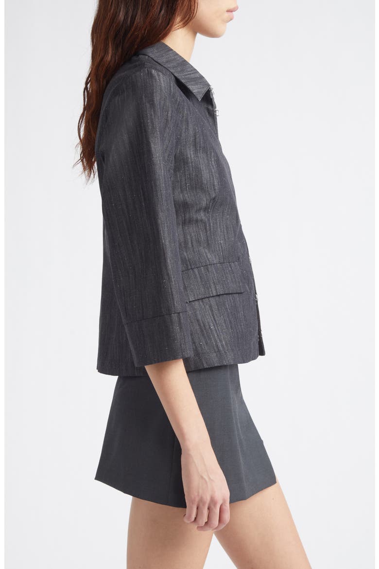 Valeva Organic Cotton & Linen Denim Jacket, Alternate, color, 209 - GREY