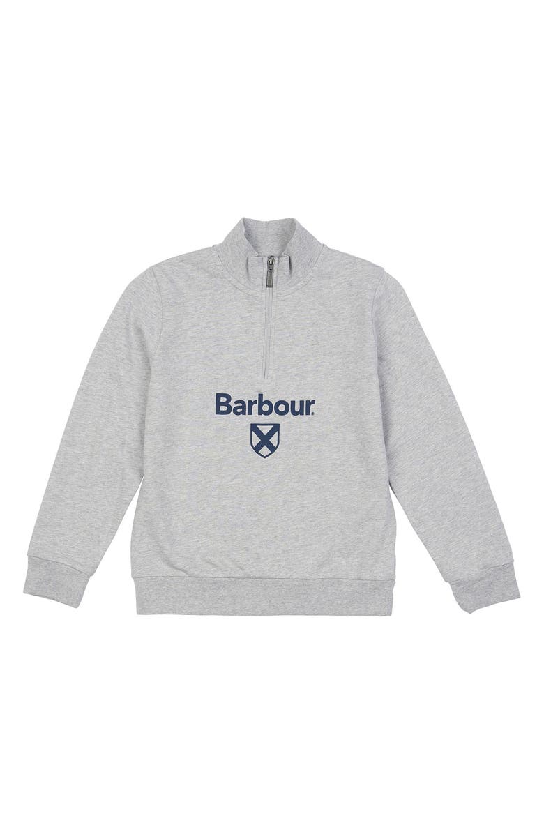 Barbour Kids' Floyd Logo Half Zip Pullover, Main, color, 