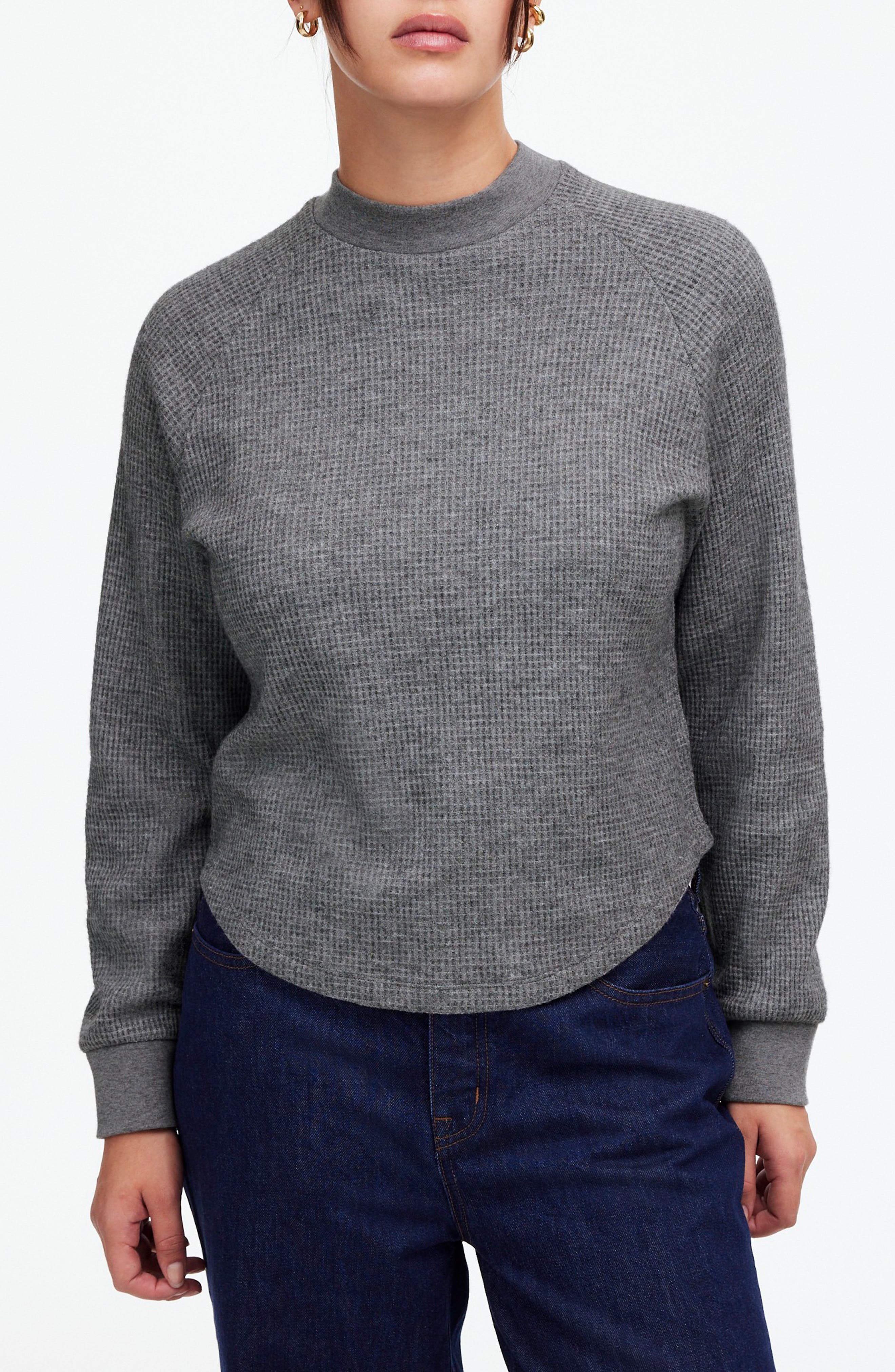 Madewell Long Sleeve Waffle Knit Crewneck T-Shirt