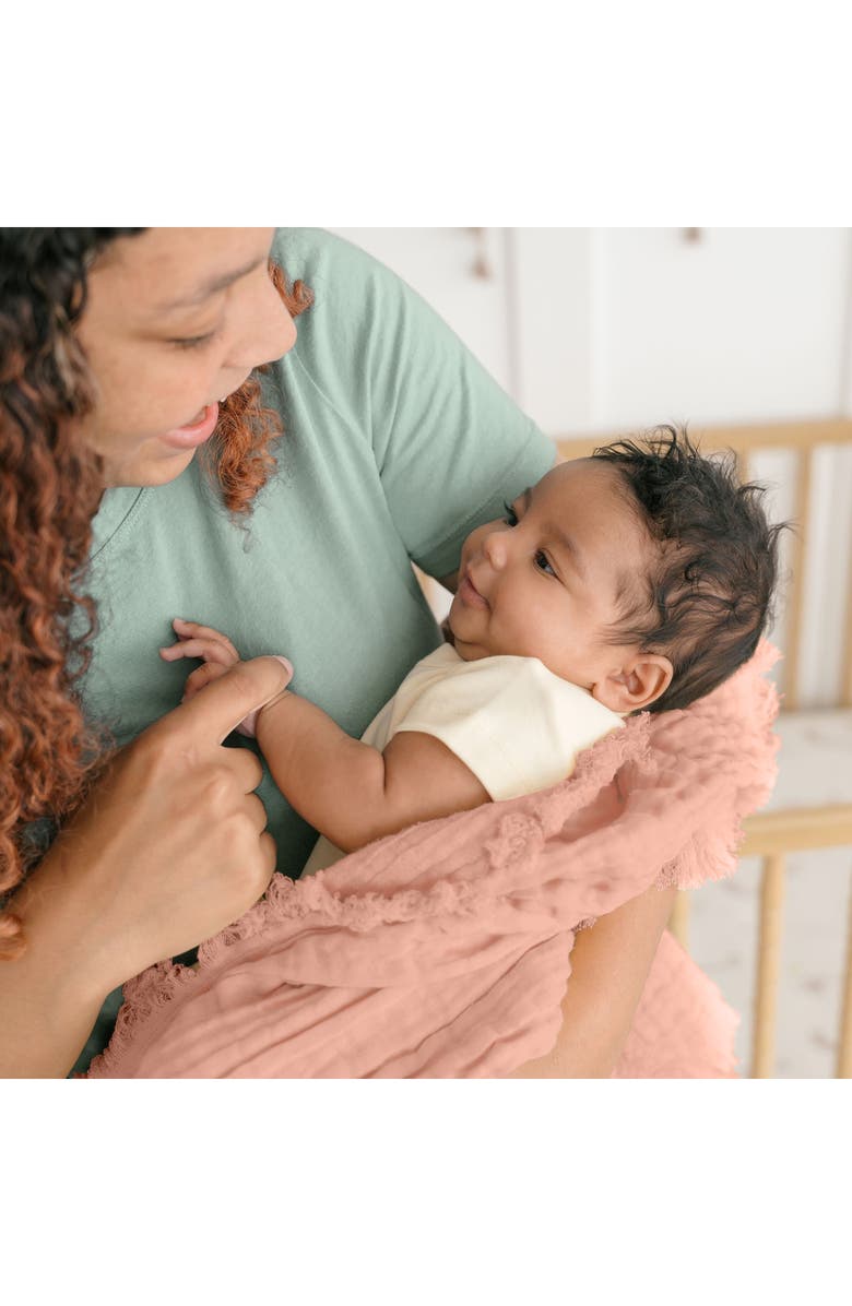 CRANE BABY Ombré Cotton Muslin Blanket, Alternate, color, Red