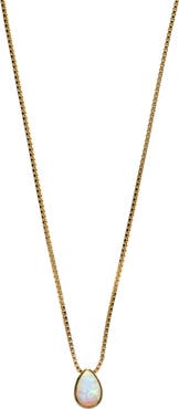 Argento Vivo Sterling Silver Opal Teardrop Pendant Necklace