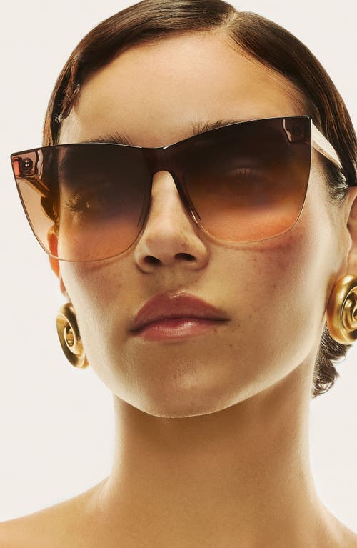 Quay Come Thru 57mm Gradient Cat Eye Sunglasses In Doe/brown Fawn