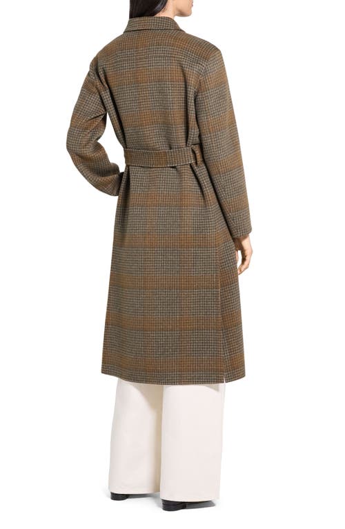 Theory Plaid Belted Wool & Cashmere Coat In Brown