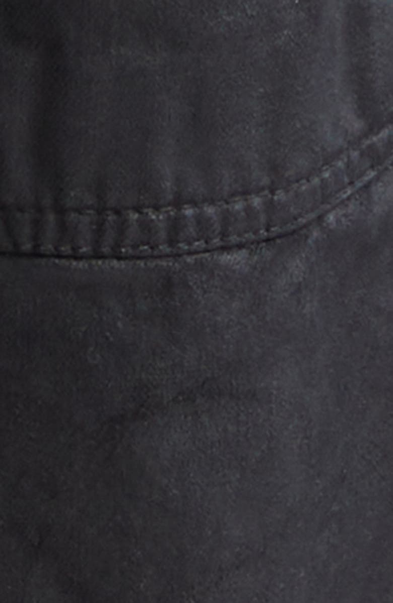 Rick Owens DRKSHDW Bauhaus Frayed Denim Shorts, Alternate, color, Black