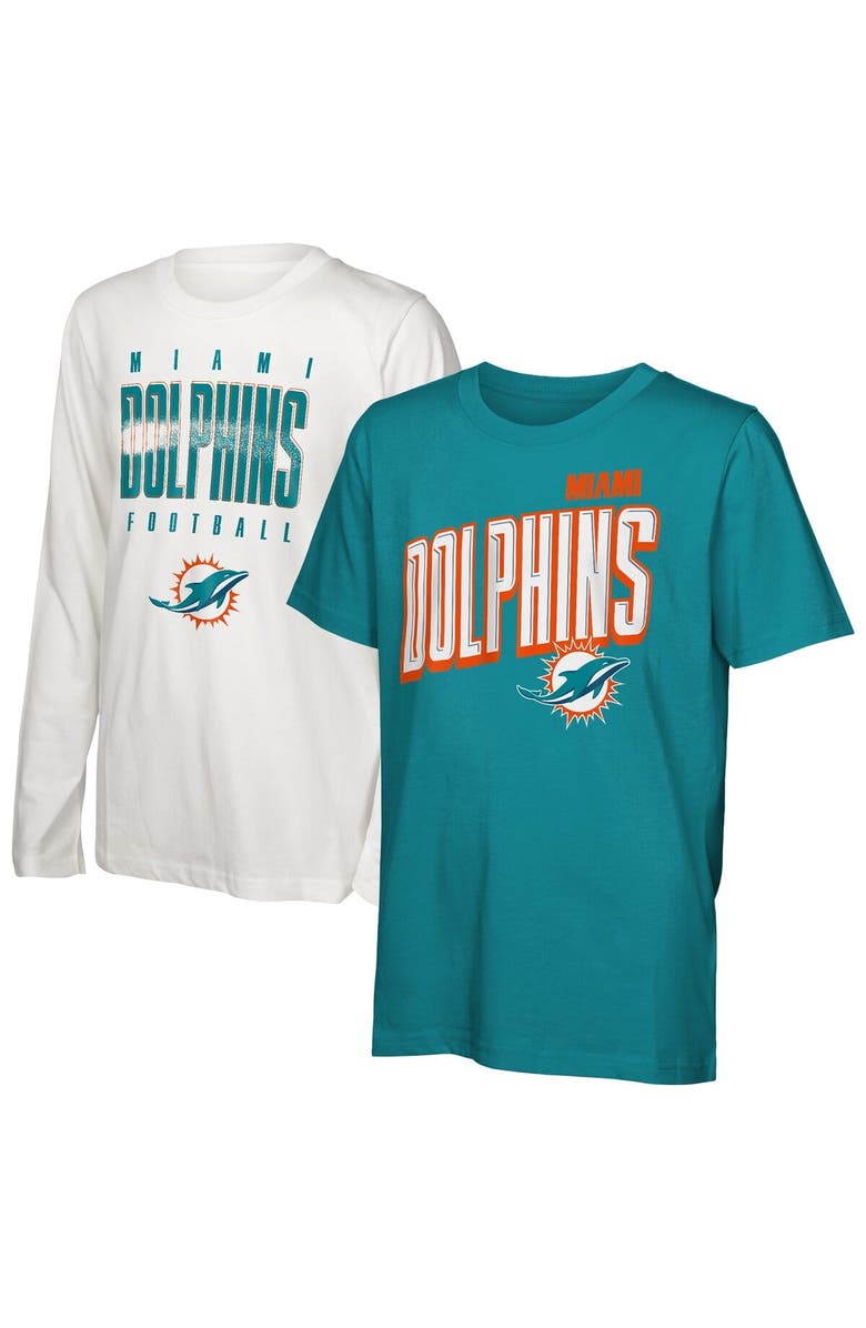 Outerstuff Youth Outerstuff Miami Dolphins The Mix Combo T-Shirt Set, Main, color, Aqua