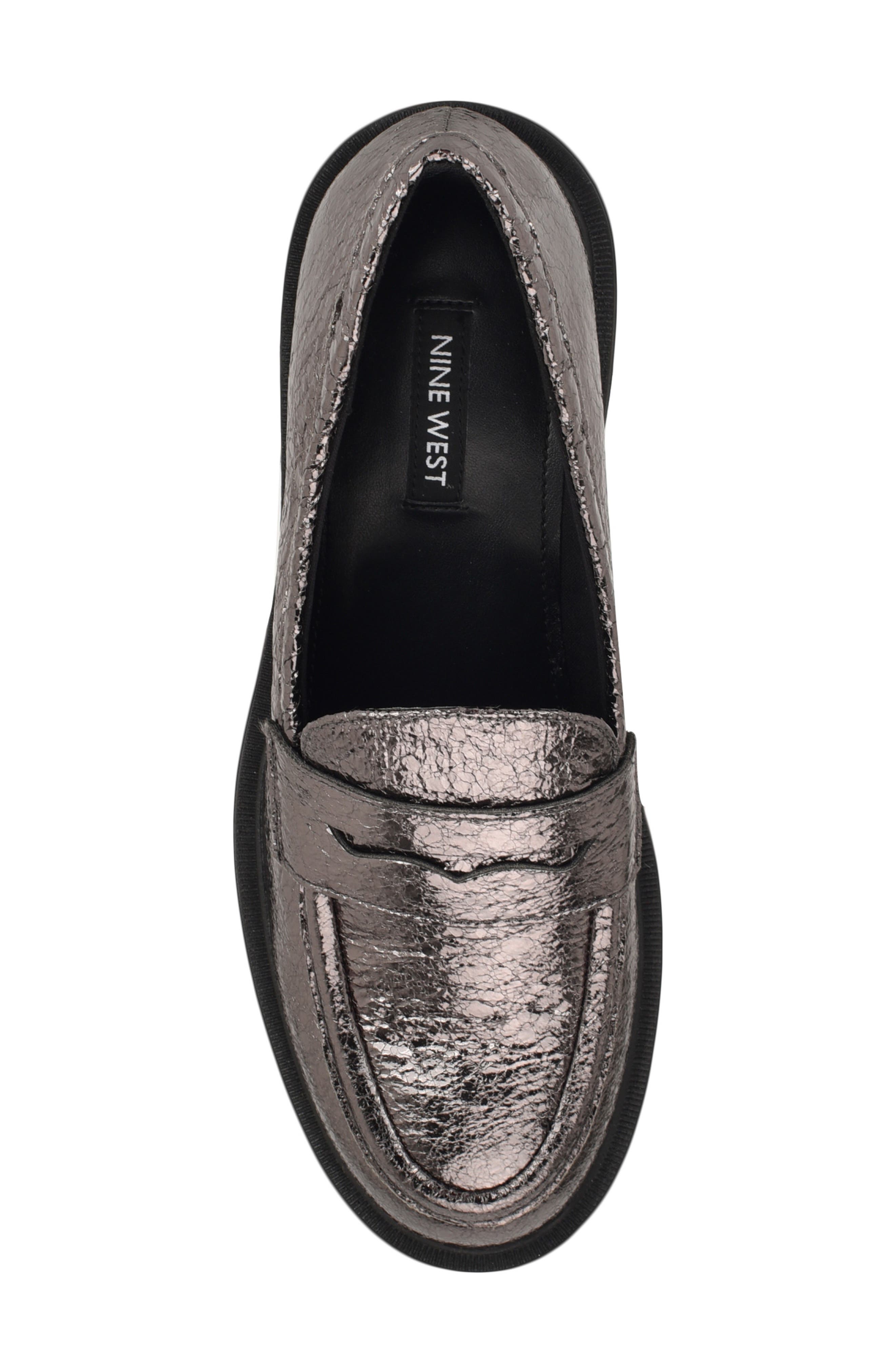 Maibel Platform Penny Loafer, Alternate, color, PEWTER 060