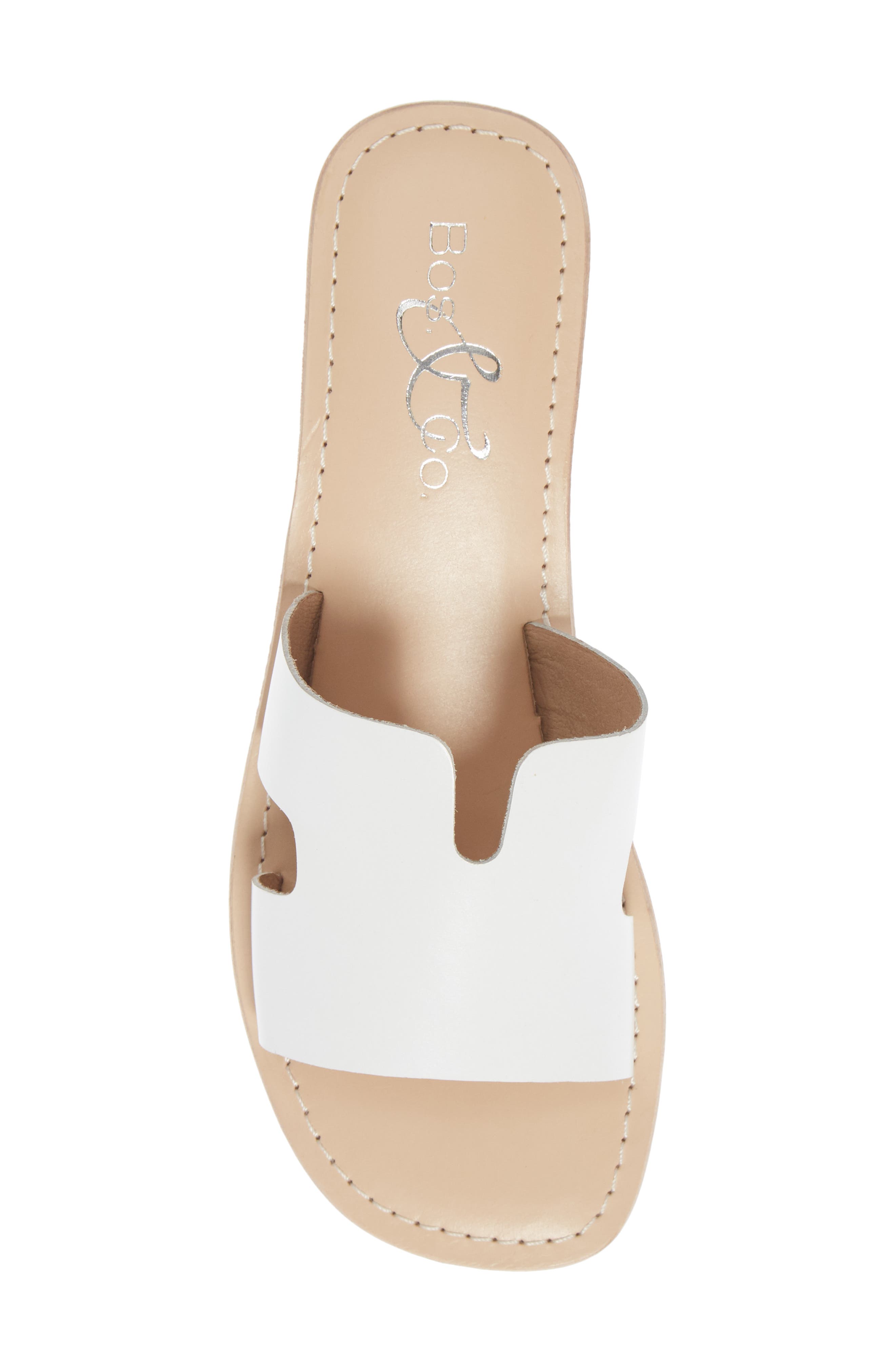 Imani Slide Sandal, Alternate, color, WHITE SMOOTH LEATHER