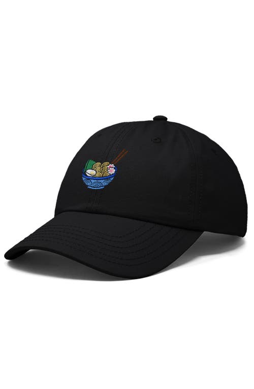 Dalix Noodles Embroidered Casual Cap In Black