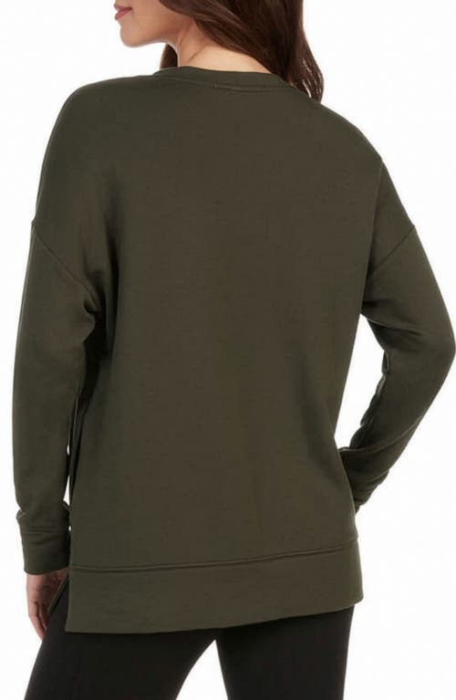 Matty M . Side Pocket Tunic Sweatshirt In Green