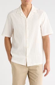 AllSaints Brenne Stretch Organic Cotton Camp Shirt