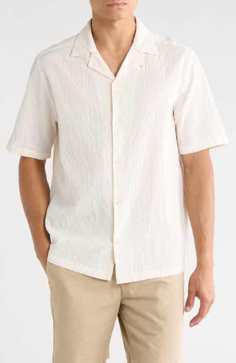 AllSaints Brenne Stretch Organic Cotton Camp Shirt