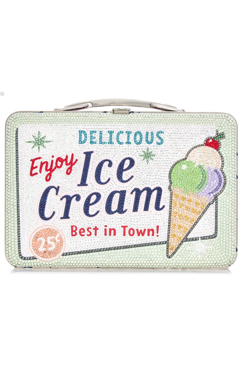 Judith Leiber Best Ice Cream Lunchbox Crystal Clutch, Main, color,