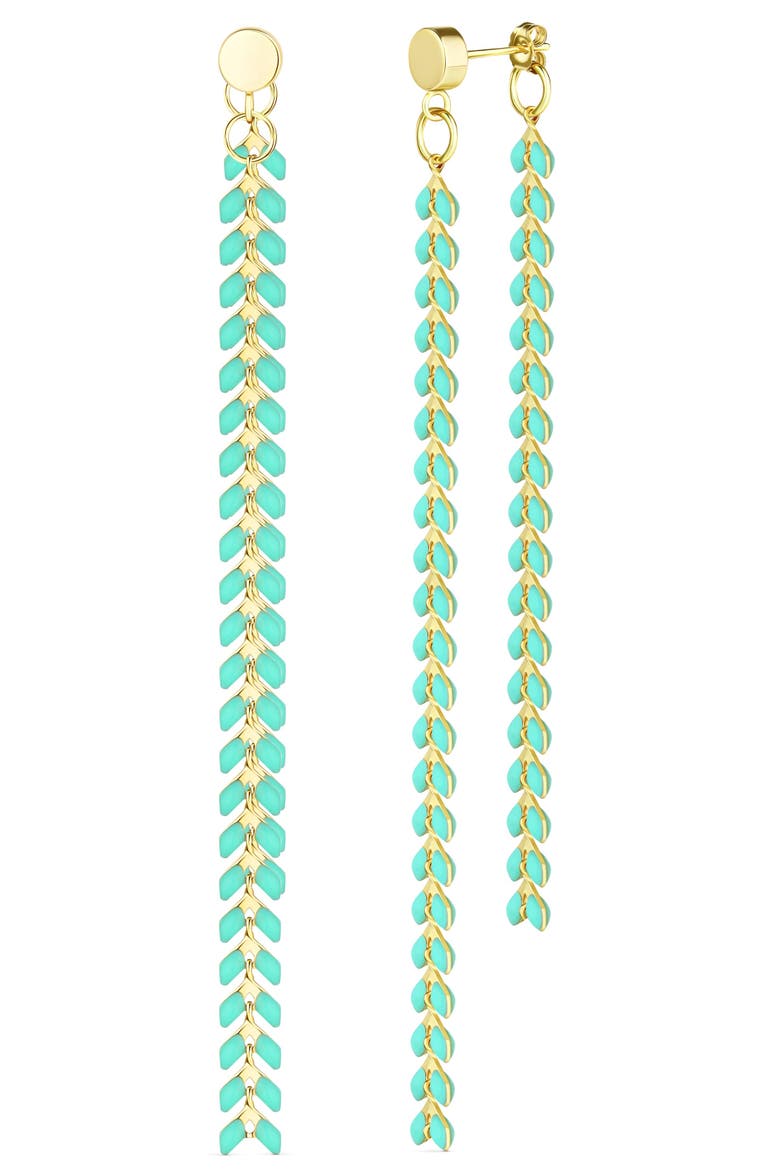 Elegante Chevron Dangle Earrings, Alternate, color, Turquoise