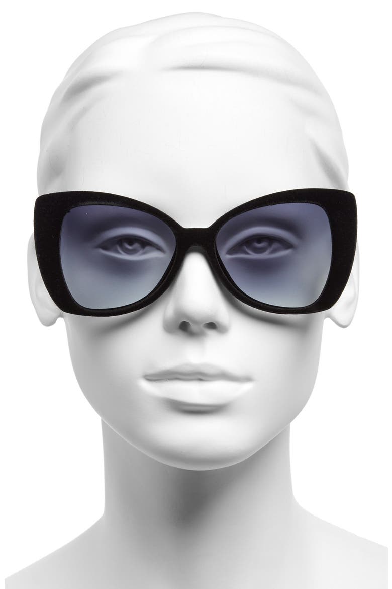 'I-V' 65mm Oversize Butterfly Sunglasses, Alternate, color, BLACK